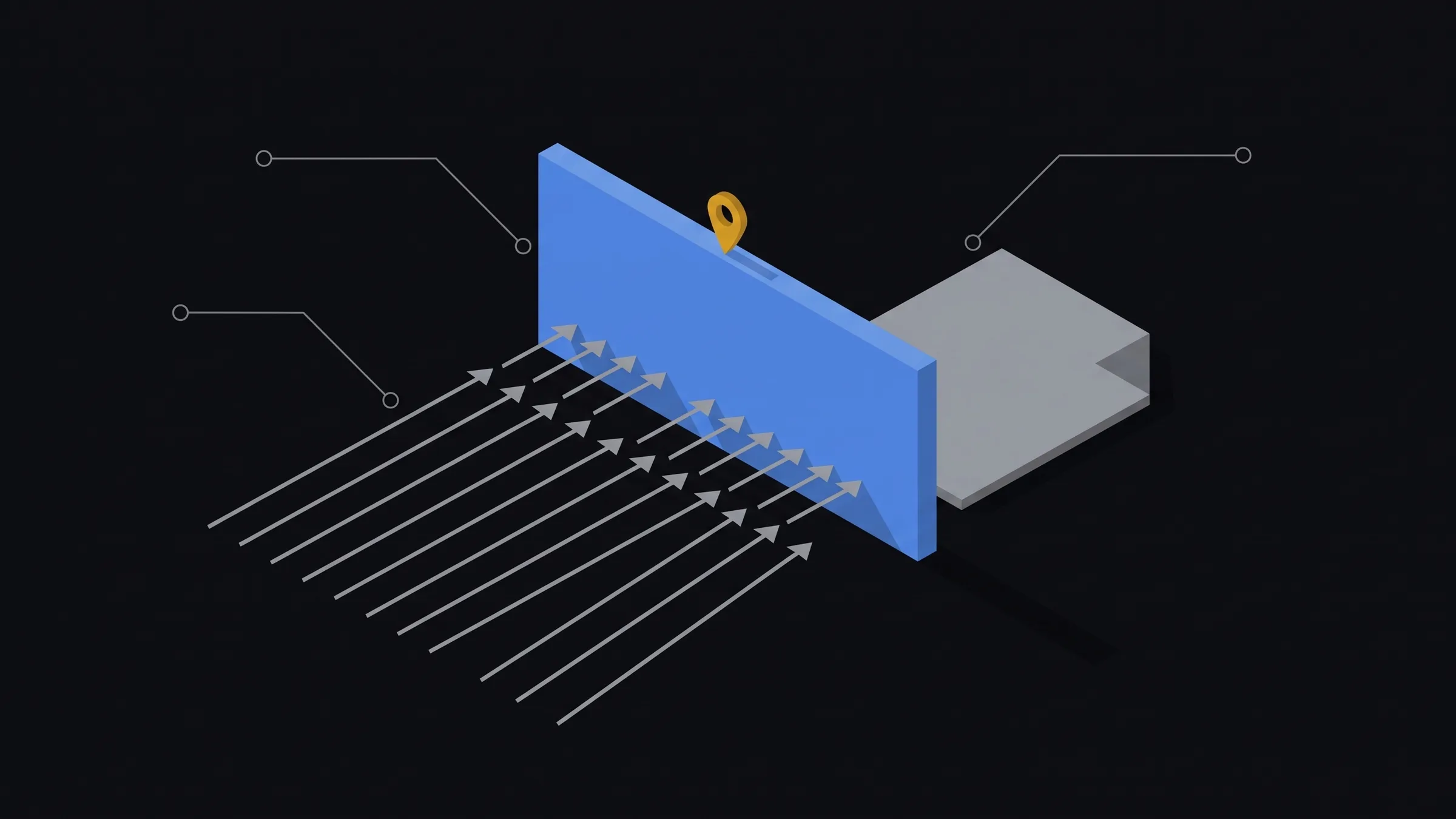 A papercraft browser-window card almost entirely covered in tangled paper chain-link shapes, with one navy-blue checkmark badge peeking through underneath